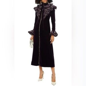 SUPER RARE Zimmermann Charm Nouveau Ruffled Organza Purple Velvet Dress Size 0